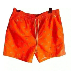 POLO Ralph Lauren men’s swim trunks.  Large. Orange with green crickets.  NWOT